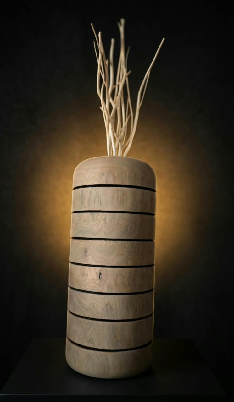 RINGED STATEMENT VASE